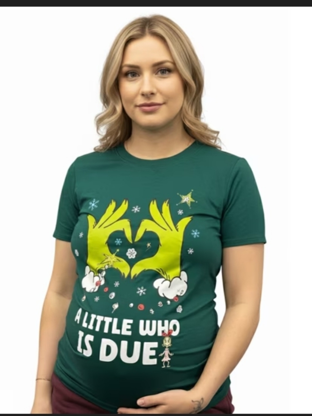 New Dr. SEUSS The Grinch, Women's XXL Maternity Graphic T- Shirt, A Little Who